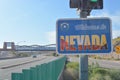 Welcome to Nevada Sign on the border with Arizona. In Laughlin, Clark County, Nevada USA