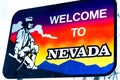 The Welcome to Nevada state border sign Royalty Free Stock Photo