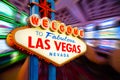 Welcome to Never Sleep city Las Vegas, Nevada Sign with the casino slot machines in blur background. all logo had been removed Royalty Free Stock Photo