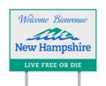Welcome to New Hampshire road sign Royalty Free Stock Photo