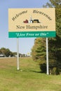 Welcome to New Hampshire state road sign Royalty Free Stock Photo