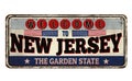 Welcome to New Jersey vintage rusty metal sign Royalty Free Stock Photo