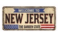 Welcome to New Jersey vintage rusty metal sign Royalty Free Stock Photo