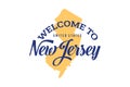 Welcome To NEW JERSEY Word Text, Creative Font Design Illustration, Welcome sign with map Royalty Free Stock Photo