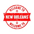 welcome to New Orleans. stamp isolated background