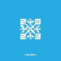 Welcome to the new year 2023! Entry by QR code. New Year`s card with a stylized pixel snowflake. Link to the transition into the Royalty Free Stock Photo