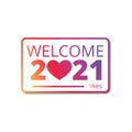 Welcome to New Year 2021 likes. Happy new year 2021 elegant card in paper style for your seasonal holidays banners. Royalty Free Stock Photo