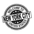 Welcome To New York City USA over a white background BLACK RUBBER STAMP Royalty Free Stock Photo