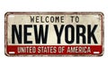 Welcome to New York vintage rusty metal plate Royalty Free Stock Photo