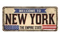 Welcome to New York vintage rusty metal sign Royalty Free Stock Photo