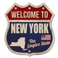 Welcome to New York vintage rusty metal sign Royalty Free Stock Photo