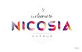 Welcome to nicosia cyprus card and letter design typography icon
