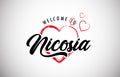 Nicosia Welcome To Message With Beautiful Red Hearts