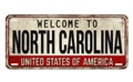 Welcome to North Carolina vintage rusty metal plate