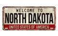 Welcome to North Dakota vintage rusty metal plate