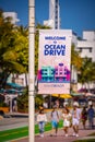 Welcome to Ocean Drive South Beach Miami - MIAMI, FLORIDA - FEBRUARY 14, 2022 Royalty Free Stock Photo