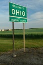 Welcome to Ohio Sign on State Line Border