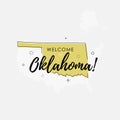 Welcome to Oklahoma golden sign Royalty Free Stock Photo