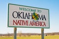 Welcome to Oklahoma Sign, Native America Royalty Free Stock Photo