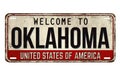 Welcome to Oklahoma vintage rusty metal plate