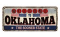 Welcome to Oklahoma vintage rusty metal sign Royalty Free Stock Photo