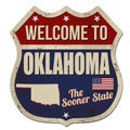 Welcome to Oklahoma vintage rusty metal sign Royalty Free Stock Photo
