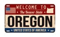 Welcome to Oregon vintage rusty license plate