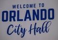 Welcome to Orlando City Hall sign at downtown area 46