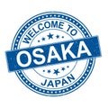 Welcome to Osaka blue round vintage stamp
