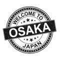 Welcome to osaka japan blue round grunge welcome to stamp