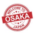 Welcome to Osaka red round vintage stamp