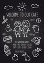 Welcome to our cafe chalkboard poster