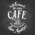 Welcome to our cafe chalkboard printable Royalty Free Stock Photo