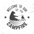 Welcome to our campfire. Vector illustration.