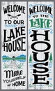 Welcome to our lake house sign Royalty Free Stock Photo