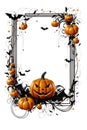 Festive pumpkin and bat borders Halloween-themed design resources Royalty Free Stock Photo