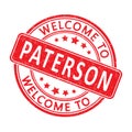 Welcome to Paterson. Impression of a round stamp with a scuff