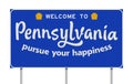 Welcome to Pennsylvania road sign Royalty Free Stock Photo