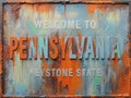 Welcome to Pennsylvania rusted street sign