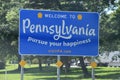 Welcome to Pennsylvania sign in the US