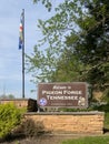 A Welcome to Pigeon Forge sign in Pigeon Forge, TN.