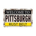 Welcome to Pittsburg Rust Belt USA, United States of America colors, vintage, grunge rusty sign