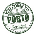 Welcome to Porto grunge rubber stamp