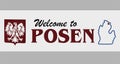 Welcome to Posen with white background Royalty Free Stock Photo