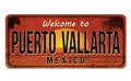 Welcome to Puerto Vallarta vintage rusty metal sign Royalty Free Stock Photo