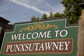Welcome to Punxsutawney sign Royalty Free Stock Photo