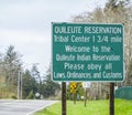 Welcome to the Quileute Indian Reservation - FORKS - WASHINGTON Royalty Free Stock Photo