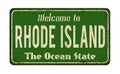 Welcome to Rhode Island vintage rusty metal sign