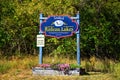 Welcome to Rideau Lakes sign with covid-19 notice Royalty Free Stock Photo
