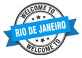 welcome to Rio De Janeiro. Welcome to Rio De Janeiro isolated stamp.